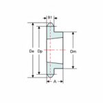 Kettingwiel taperlock simplex  06B-1  (3/8" x  7/32")  Z = 40 gehard - Afbeelding 2