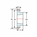 Kettingwielen taperlock timplex  10B-1  (5/8" x  3/8")  Z = 16 met klembus 1610 1